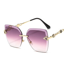 Gradient Frameless Sunglasses For Women Fashion Marine Lens Sunglasses Shades Sun Glasses Eyewear UV400